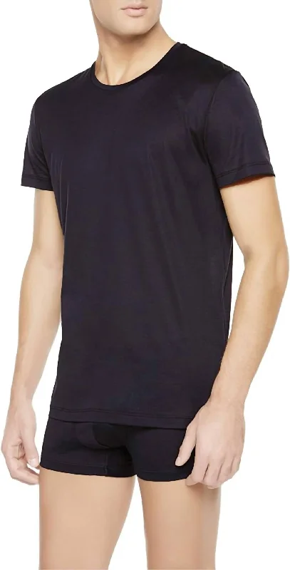 Men's Sleeveless TopsElegance Short Sleeve Crew Neck T-Shirt In Black