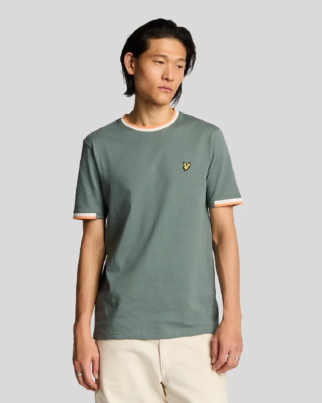 Men's Shirts with Checkered PatternsHalf Tipped T-Shirt