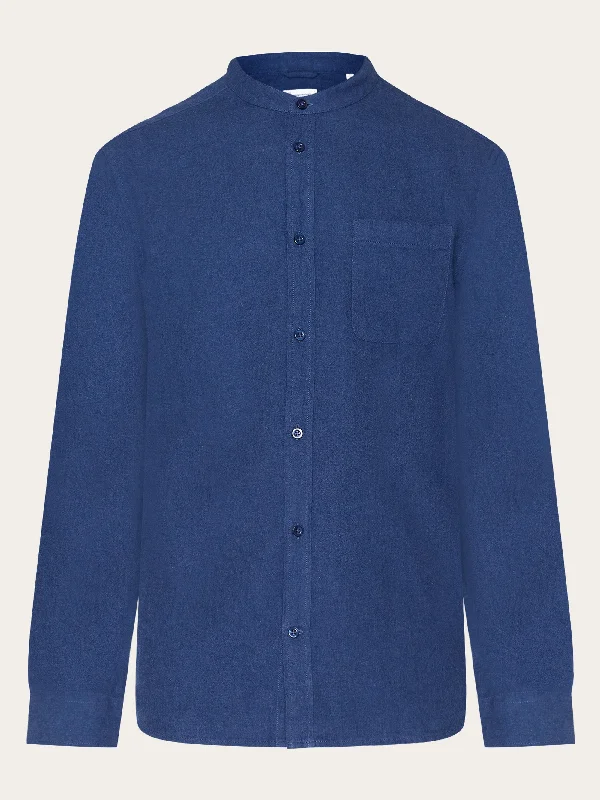 Men's Thermal Shirts for Winter WarmthRegular fit melangé flannel stand collar shirt - Estate Blue Men's Thermal Shirts for Winter WarmthRegular fit melangé flannel stand collar shirt - Estate Blue