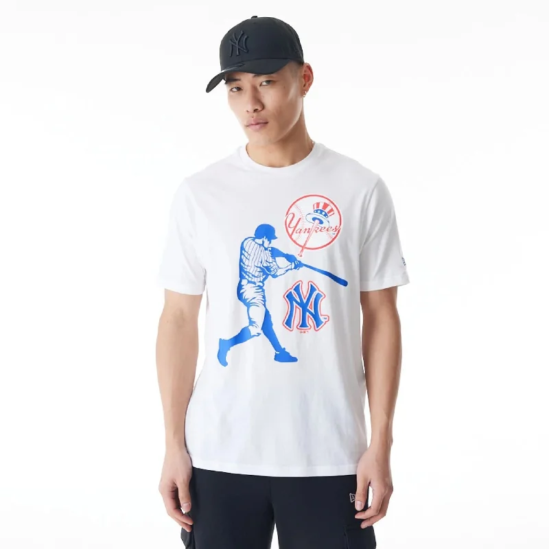 Men's Shirts with Embellished HemlinesNew York Yankees NFL Player Graphic White T-Shirt
