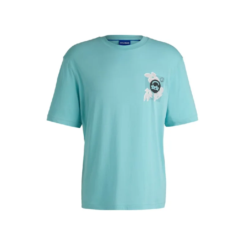 Men's Shirts with Asymmetrical HemlinesCotton-jersey T-shirt with logo prints