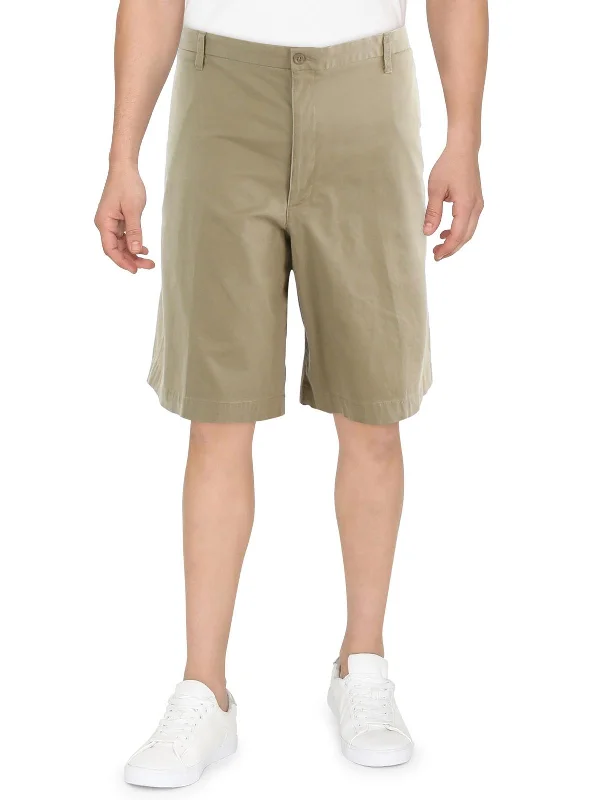 Men's Pants with Faux Leather PatchesBig & Tall Mens Flexible Waistband Short Khaki Shorts