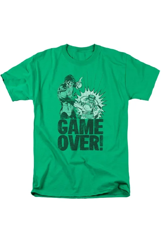 Men's Shirts for Outdoor ActivitiesGreen Lantern Game Over Short Sleeve Adult Tee / T-Shirt