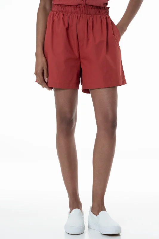 Men's Low-Waisted Pants for a Casual VibePoplin Pull On Shorts _ 153865 _ Red