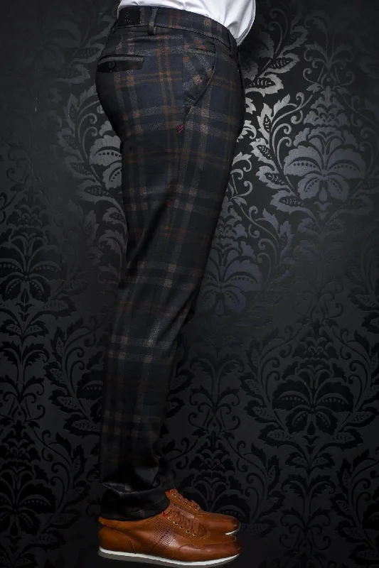 Men's Pants with Back PocketsAU NOIR | Ultra Stretch Pants | Beretta Leonardo Black/Rust Men's Pants with Back PocketsAU NOIR | Ultra Stretch Pants | Beretta Leonardo Black/Rust