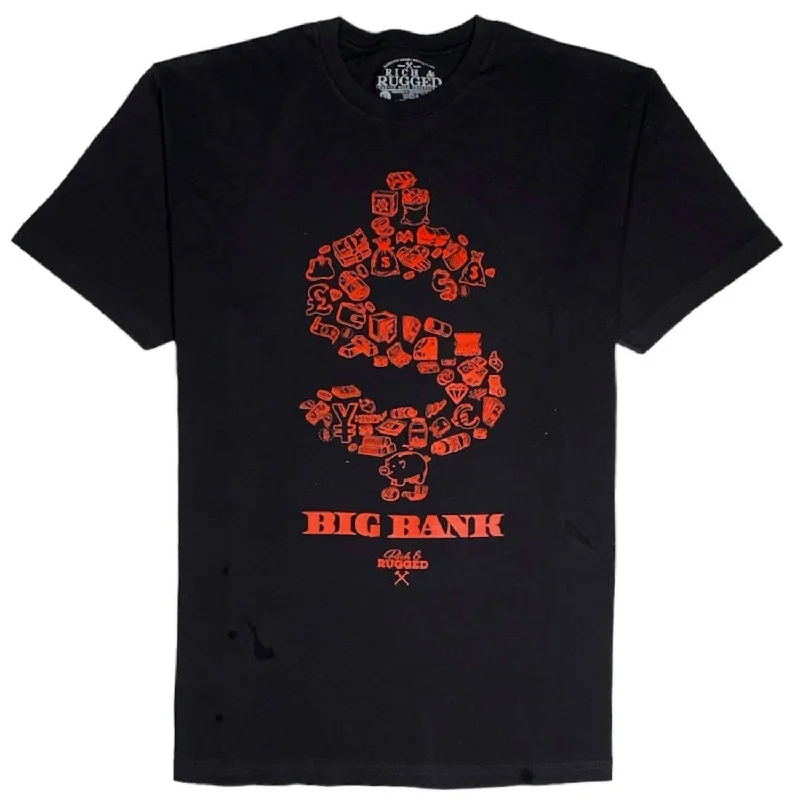 Men's Shirts with Surplice HemlinesMen's Big Bank T-Shirt In Black