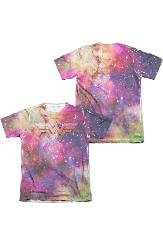 Men's Shirts with Patchwork SleevesJustice League of America Wonder Woman Galaxy (Front/Back Print) Adult Poly/Cotton Short Sleeve Tee / T-Shirt
