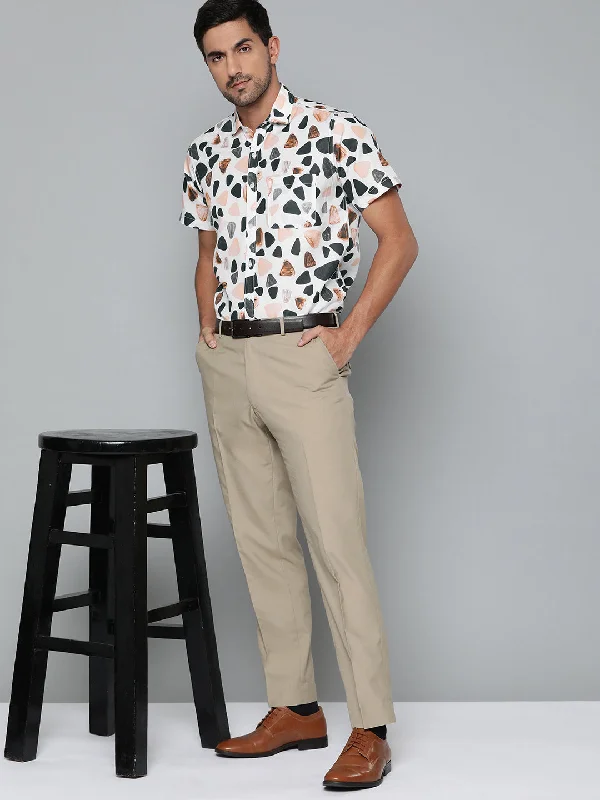 Men's Affordable Shirts for Budget-Friendly StyleMen White Abstract Printed Smart Slim Fit Casual Shirt Men's Affordable Shirts for Budget-Friendly StyleMen White Abstract Printed Smart Slim Fit Casual Shirt