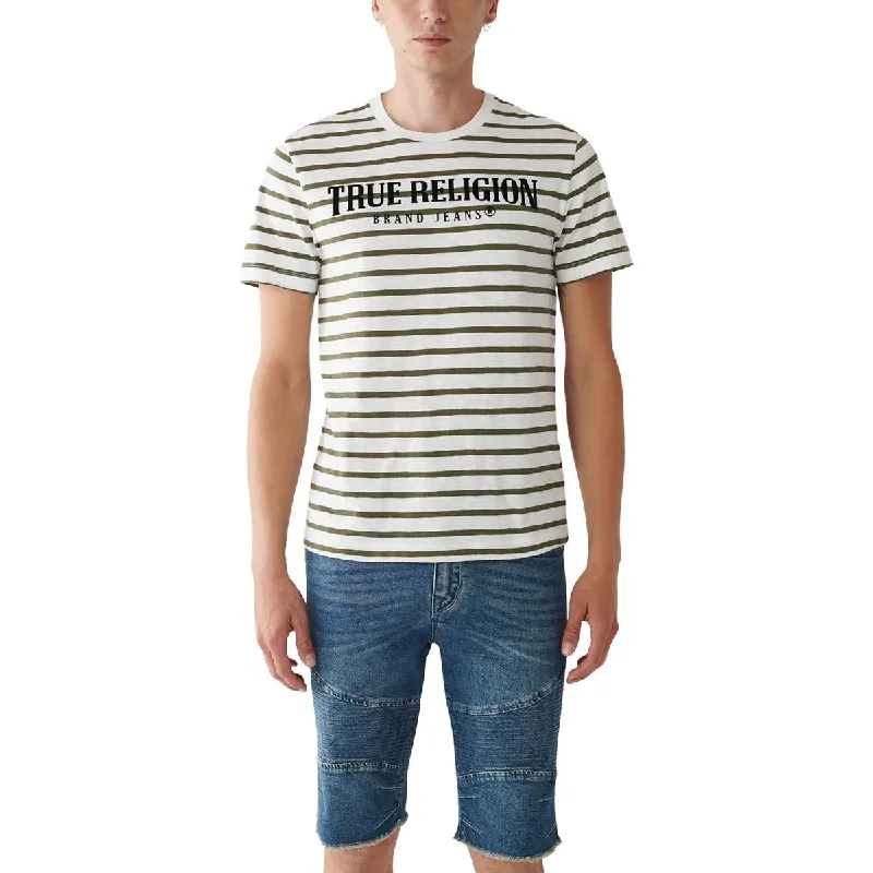 Men's Casual Shirts for Everyday WearMens Striped Slub Graphic T-Shirt