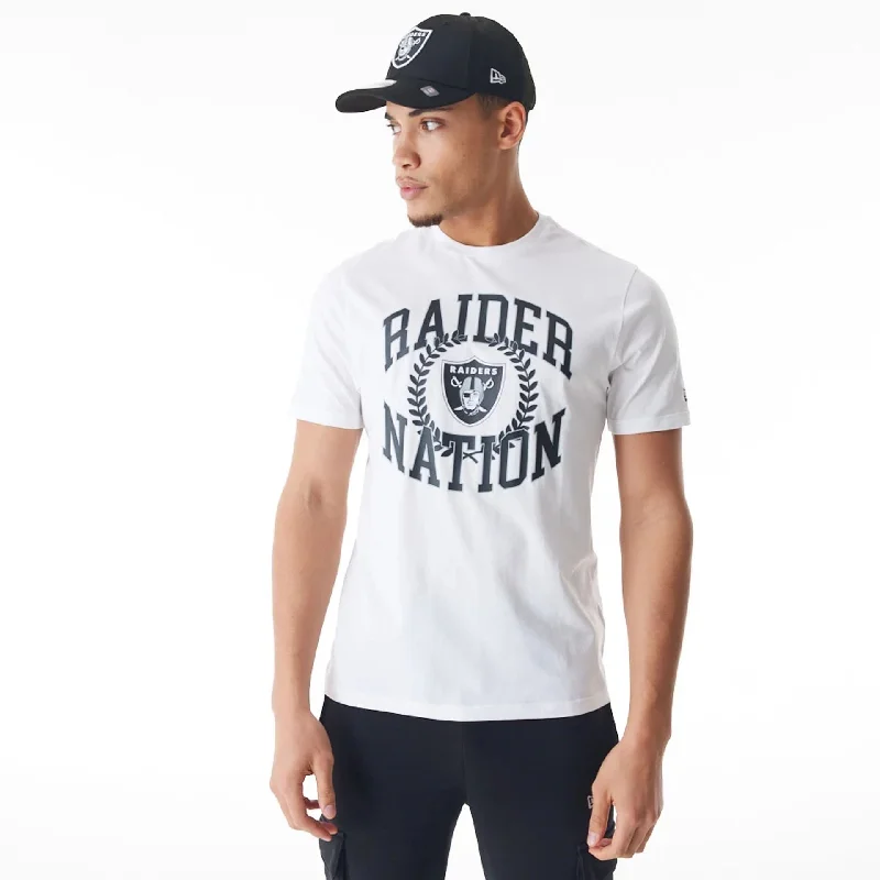 Men's Shirts with Belt LoopsLas Vegas Raiders NFL Laurel Graphic White T-Shirt
