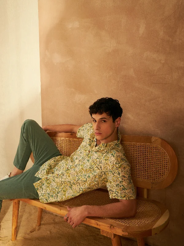 Men's Patterned Casual Shirts for Relaxed StylingMen's Block Printed Lightweight Thin Cotton Shirt Men's Patterned Casual Shirts for Relaxed StylingMen's Block Printed Lightweight Thin Cotton Shirt