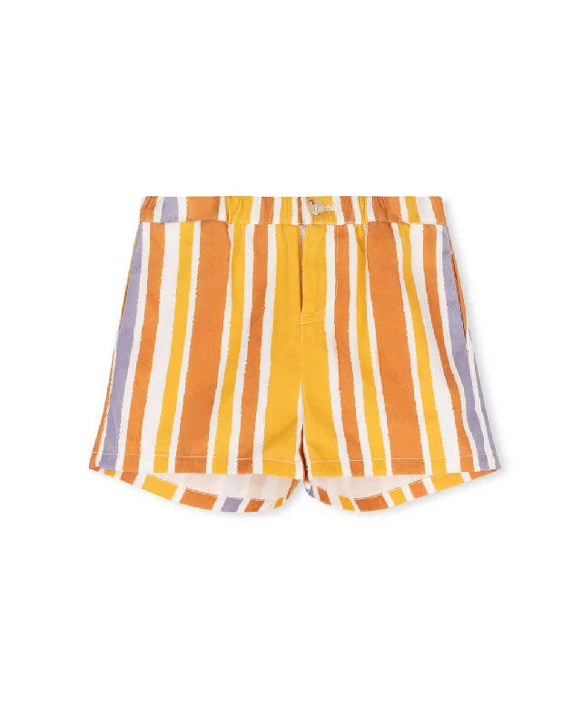 Men's Pants with Hidden ButtonsAge Denim Stripe Shorts