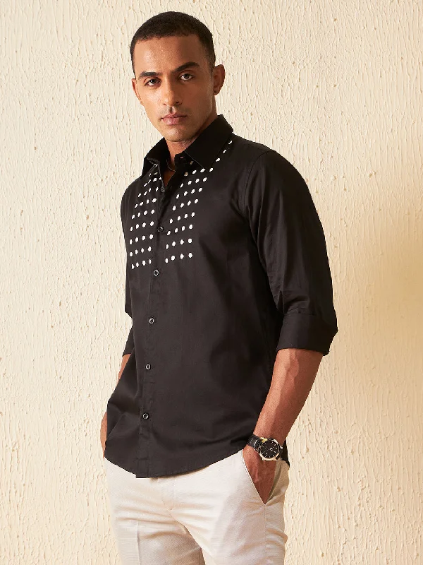 Men's Machine-Washable Shirts for ConvenienceDENNISON Men Smart Polka Dot Printed Party Shirt Men's Machine-Washable Shirts for ConvenienceDENNISON Men Smart Polka Dot Printed Party Shirt