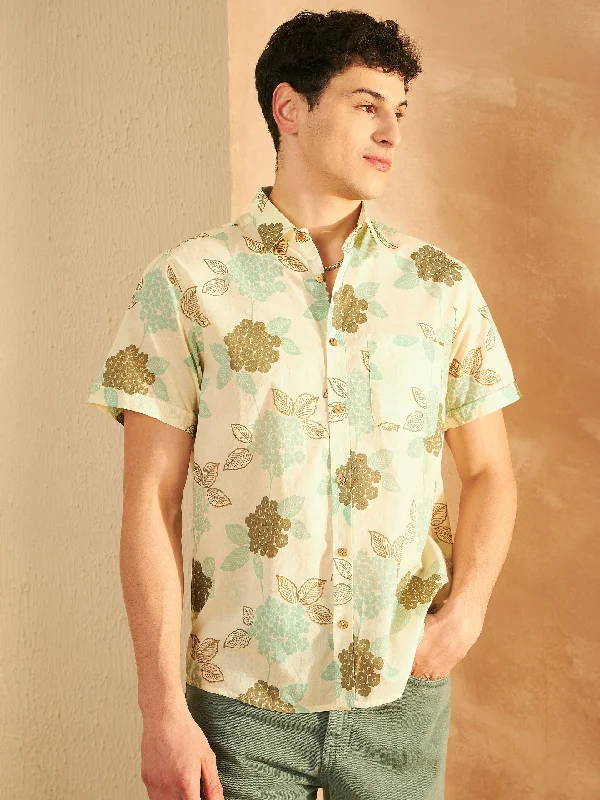 Men's Relaxed-Fit Shirts for Casual ComfortBlock Printed Cotton Shirt