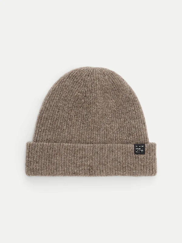 The Yak Wool Beanie in Brown Heather