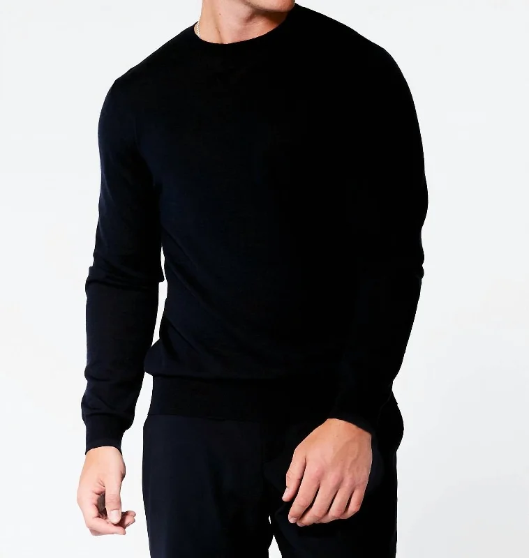 Crew Neck Sweater In Black