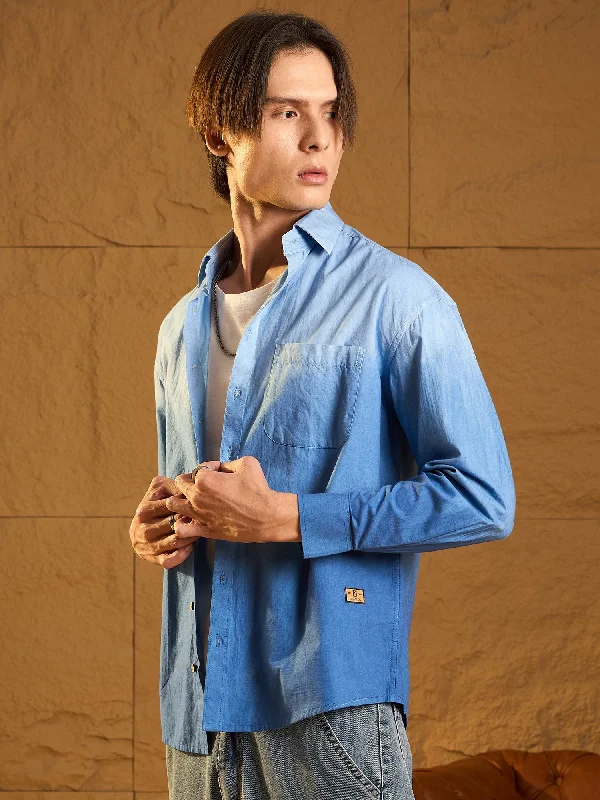 Men's Unique Dress Shirts for a Statement LookDrop Shoulder Oversized Fade in Ombre Cotton Shirt Men's Unique Dress Shirts for a Statement LookDrop Shoulder Oversized Fade in Ombre Cotton Shirt