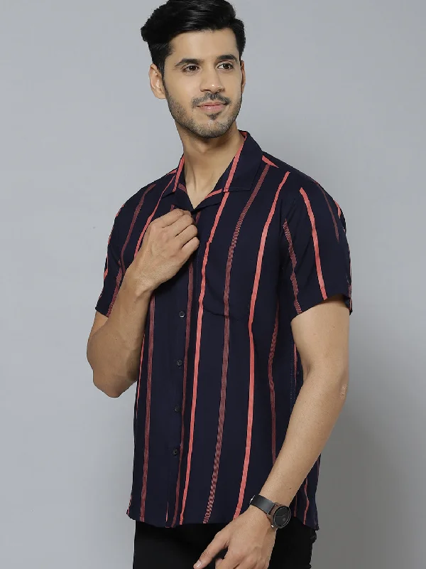 Men's Plaid Shirts for a Country CharmMen Navy Blue Red Smart Slim Fit Striped Cotton Casual Shirt Men's Plaid Shirts for a Country CharmMen Navy Blue Red Smart Slim Fit Striped Cotton Casual Shirt