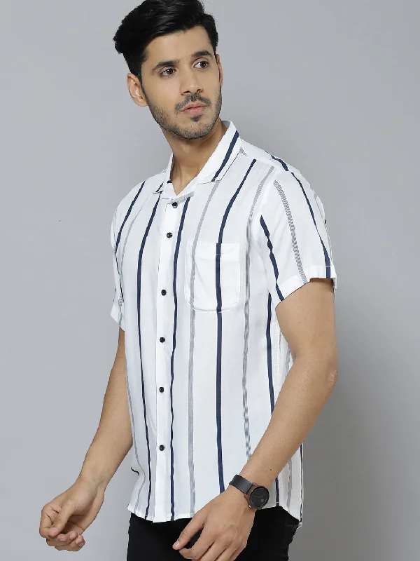 Lightweight Men's Poplin ShirtsMen White Black Smart Slim Fit Striped Cotton Casual Shirt Lightweight Men's Poplin ShirtsMen White Black Smart Slim Fit Striped Cotton Casual Shirt