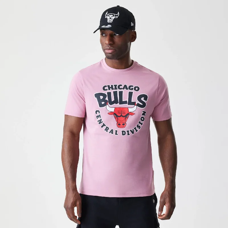 Men's Shirts with Custom MonogramsChicago Bulls NBA Bubble Wordmark Pink T-Shirt