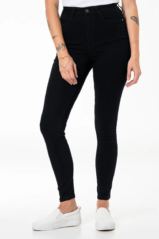 Men's Pants with Water-Resistant FabricRf09 Hi-Waisted Skinny Jeans _ 140839 _ Black
