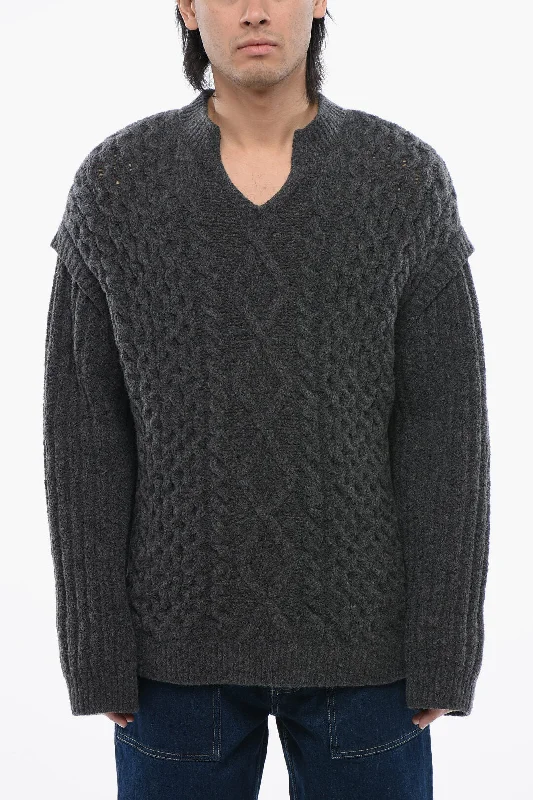 Nanushka Ovrsized Merinos Wool CELSO Crew-neck Sweater