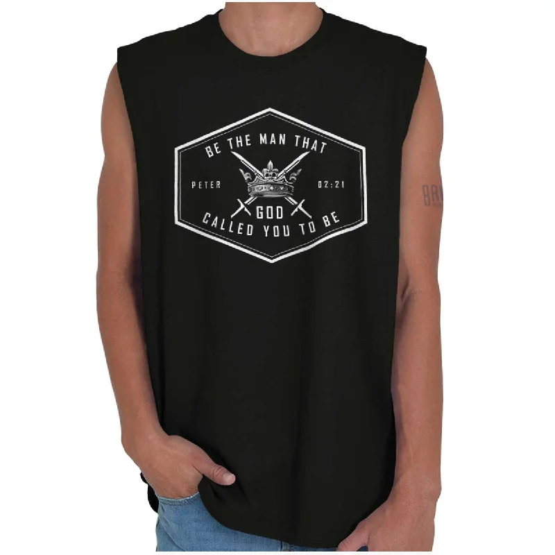 Men's Hunting Shirts for Camouflage and ComfortBe the Man God Called Sleeveless T Shirt Men's Hunting Shirts for Camouflage and ComfortBe the Man God Called Sleeveless T Shirt
