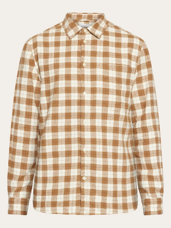 Men's Golf Shirts for On-Course StyleLoose fit checkered shirt - Beige check