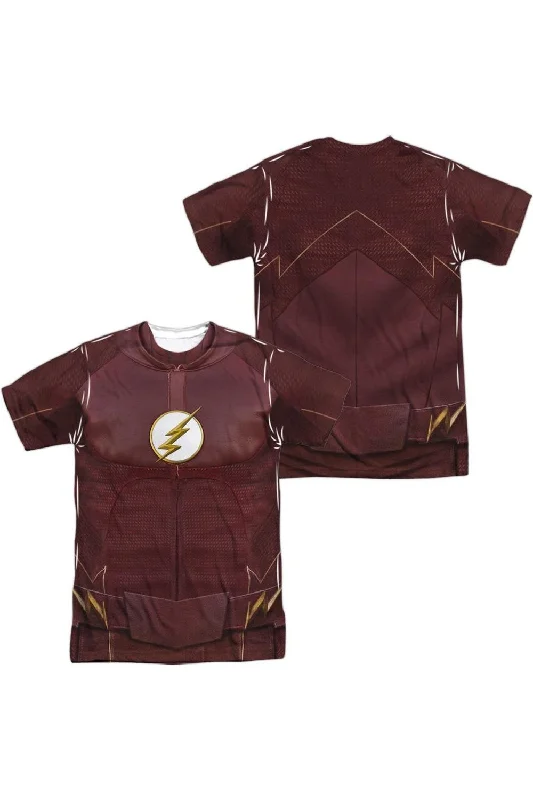 Lightweight Men's Linen ShirtsFlash Season Four Uniform (Front/Back Print) Short Sleeve Adult Poly Crew Tee / T-Shirt