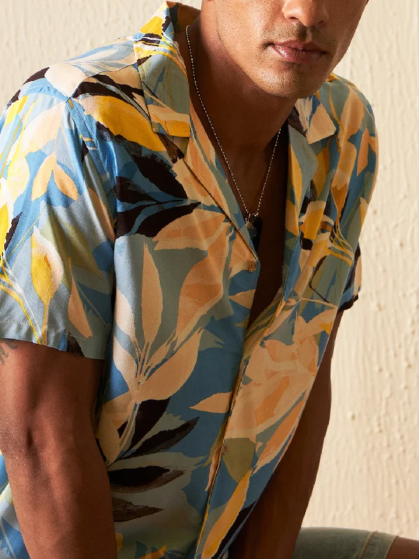 Men's Moisture-Wicking Shirts for All-Day ComfortDENNISON Men Block Printed Shirt