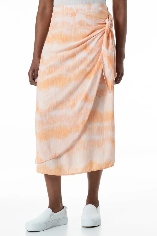 Lightweight Men's Linen PantsMock Wrap Sarong Skirt _ 152027 _ Peach