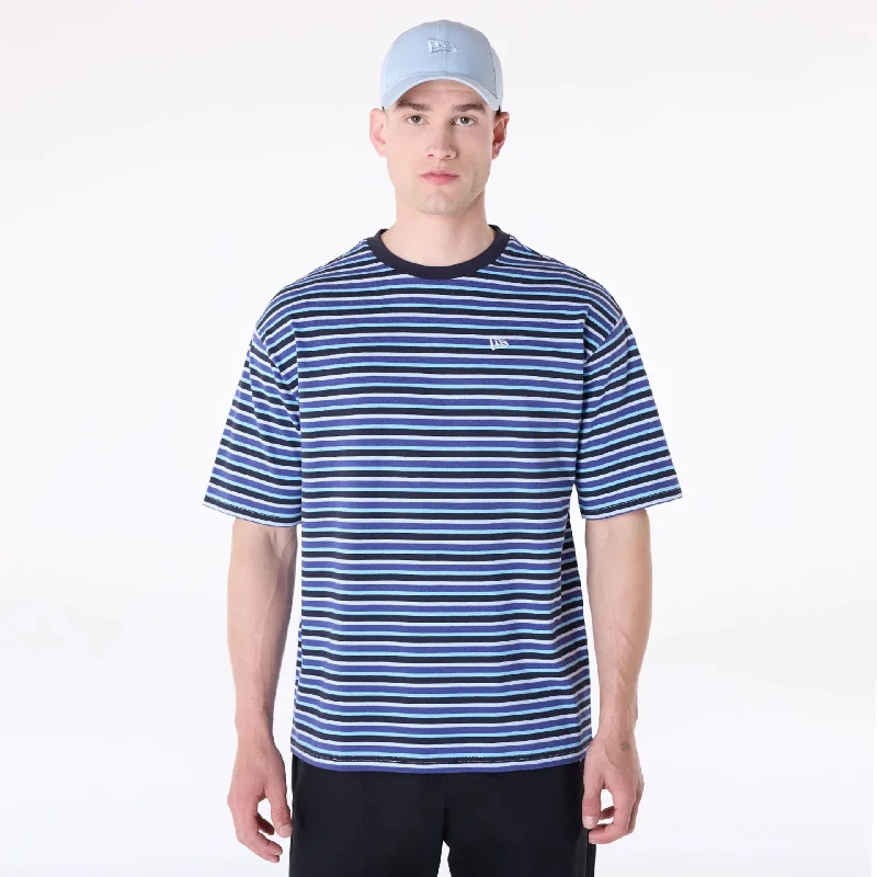 Men's Shirts with French CuffsNew Era Stripe Pastel Blue T-Shirt
