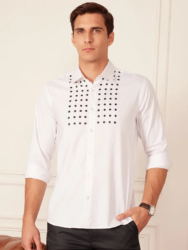 Men's Muscle Fit T-Shirts for a Body-Hugging FitDENNISON Men Smart Polka Dot Printed Party Shirt Men's Muscle Fit T-Shirts for a Body-Hugging FitDENNISON Men Smart Polka Dot Printed Party Shirt