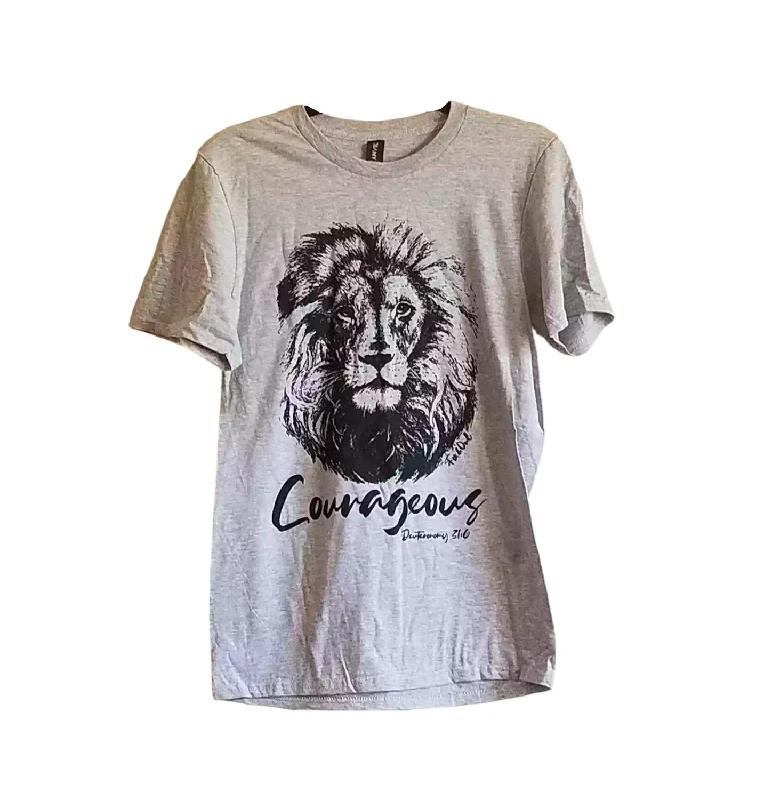 Men's Performance Shirts for SportsUnisex Courageous Lion T-Shirt In Grey