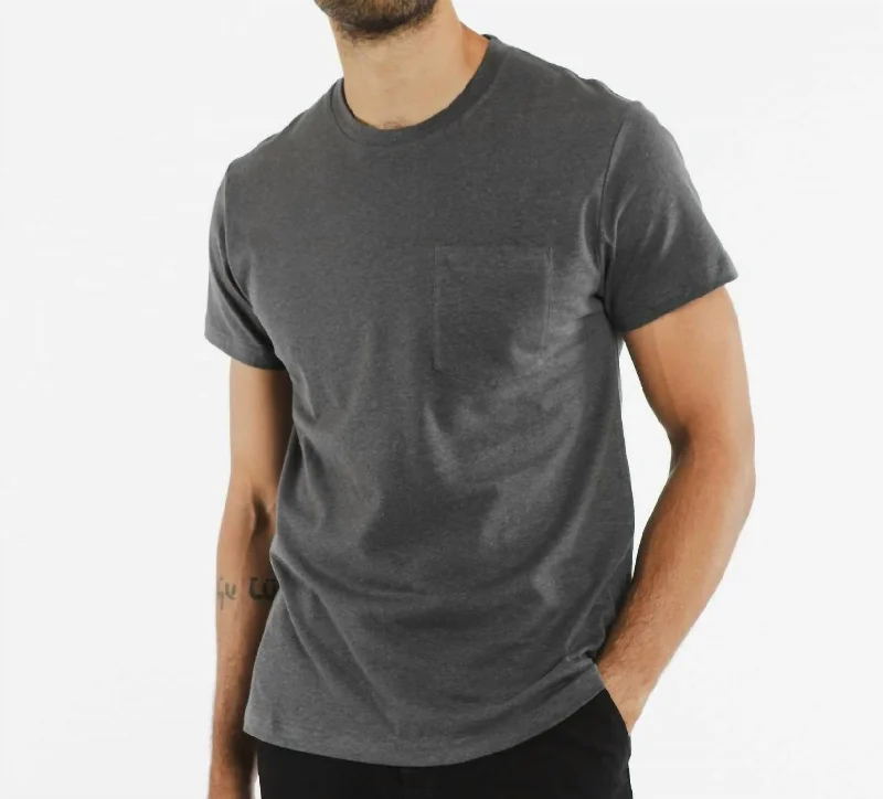 Men's Sleeveless TopsOrganic Hemp Pocket T-Shirt In Grey