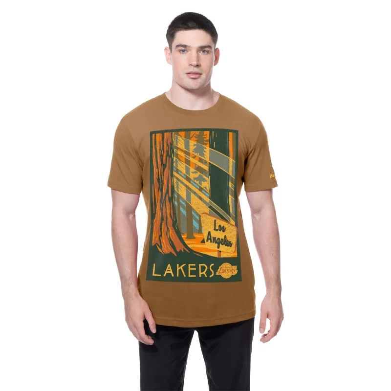 Men's Shirts with Ruffled HemlinesLA Lakers NBA All Star Game Victory Grove 2025 Beige T-Shirt