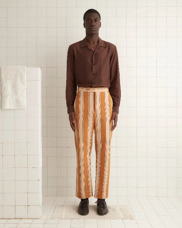 Men's High-Waisted Pants for a Retro StyleAwning Stripe Trousers