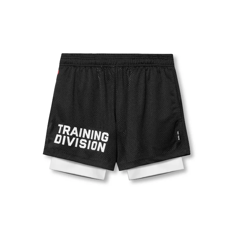 Men's Low-Waisted Pants for a Casual Vibe0848. SilverPlus™ Mesh 5" Liner Short - Black/White "Training Division"