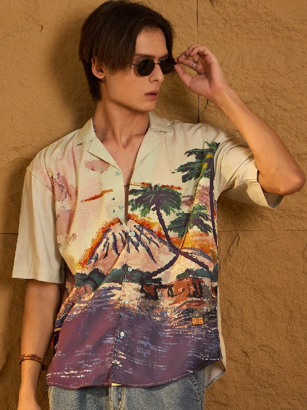Men's Timeless Dress Shirts for Enduring StyleDigital Printed Drop Shoulder Oversized Casual Shirt Men's Timeless Dress Shirts for Enduring StyleDigital Printed Drop Shoulder Oversized Casual Shirt