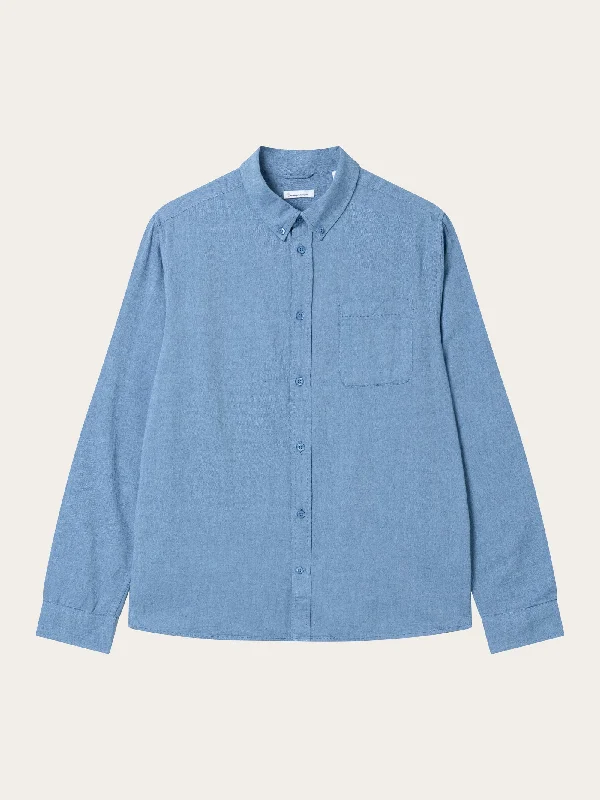 Men's Organic Cotton Shirts for Eco-ConsciousnessRegular fit melangé flannel shirt - Dark Denim Men's Organic Cotton Shirts for Eco-ConsciousnessRegular fit melangé flannel shirt - Dark Denim