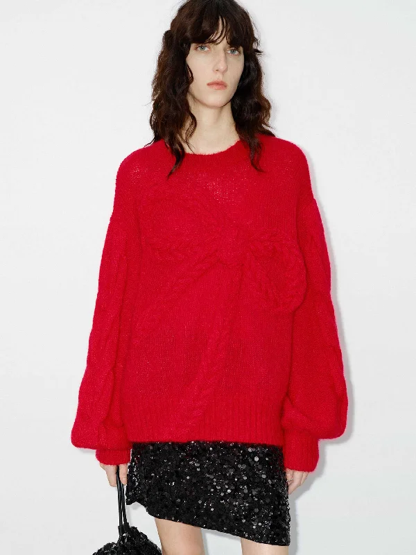 Front Bow Loose Sweater
