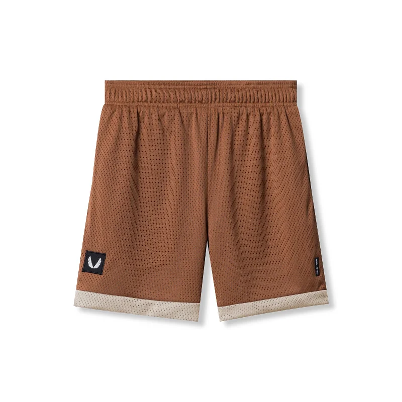 Men's Pants with Flat-Front Designs0795. SilverPlus™ Mesh Reversible Short  - Rust/Beige