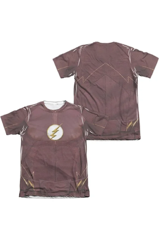 Men's Shirts with Belt AttachmentsFlash Season Four Uniform (Front/Back Print) Adult Poly/Cotton Short Sleeve Tee / T-Shirt Men's Shirts with Belt AttachmentsFlash Season Four Uniform (Front/Back Print) Adult Poly/Cotton Short Sleeve Tee / T-Shirt