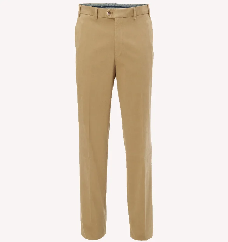 Men's Pants with Hidden PocketsHiltl Dayne Sport Trouser in Tan