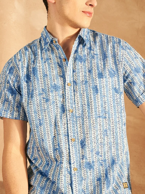 Durable Men's Work ShirtsMen's Printed Lightweight Thin Cotton Shirt