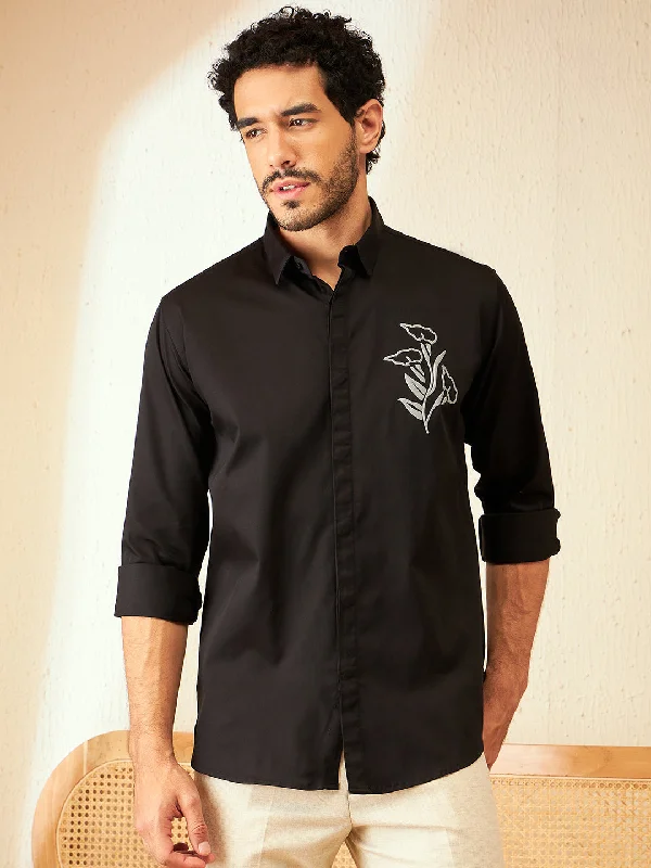Men's Striped Shirts for a Maritime TwistBlack Casual Shirt