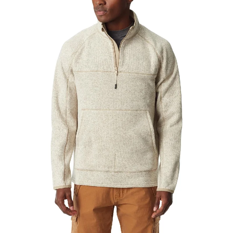 Mens Zipper Fleece Mock Turtleneck Sweater