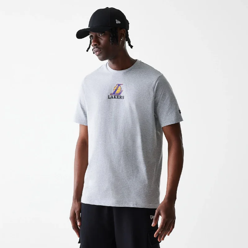 Men's Flowy Shirts for a Relaxed LookLA Lakers NBA Logo Grey T-Shirt