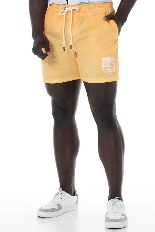 Men's Relaxed-Fit Pants for ComfortDirty Dye Pool Shorts _ 153889 _ Ochre