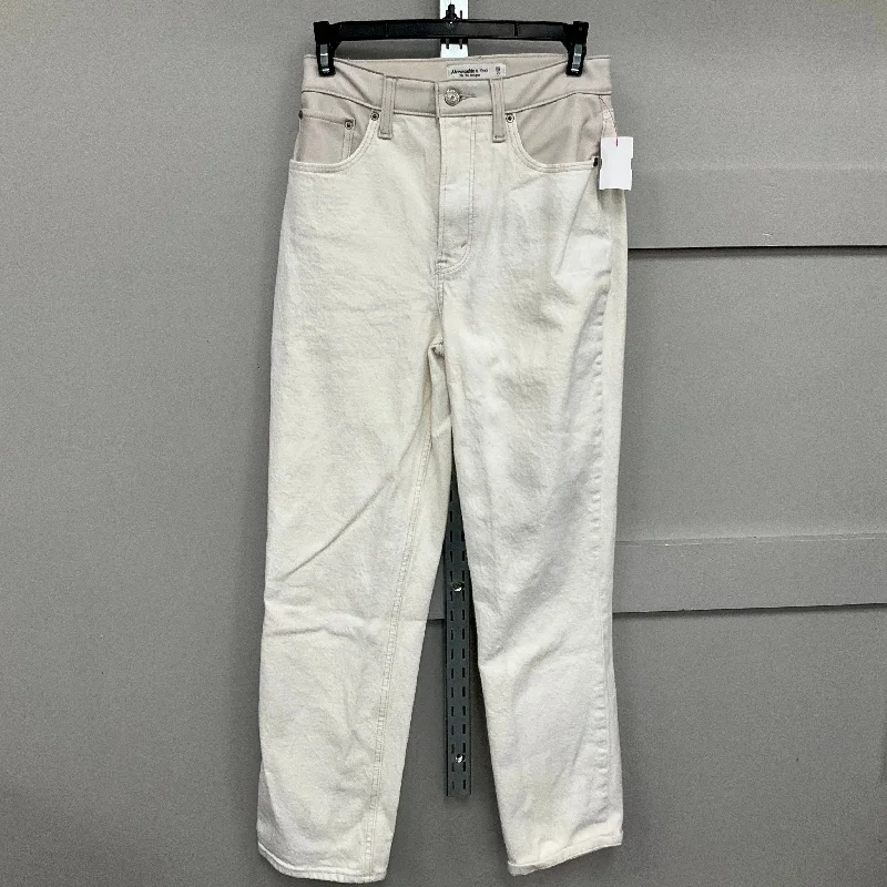 Elegant Straight-Leg Men's JeansJeans Straight By Abercrombie And Fitch In Cream Denim, Size: 2